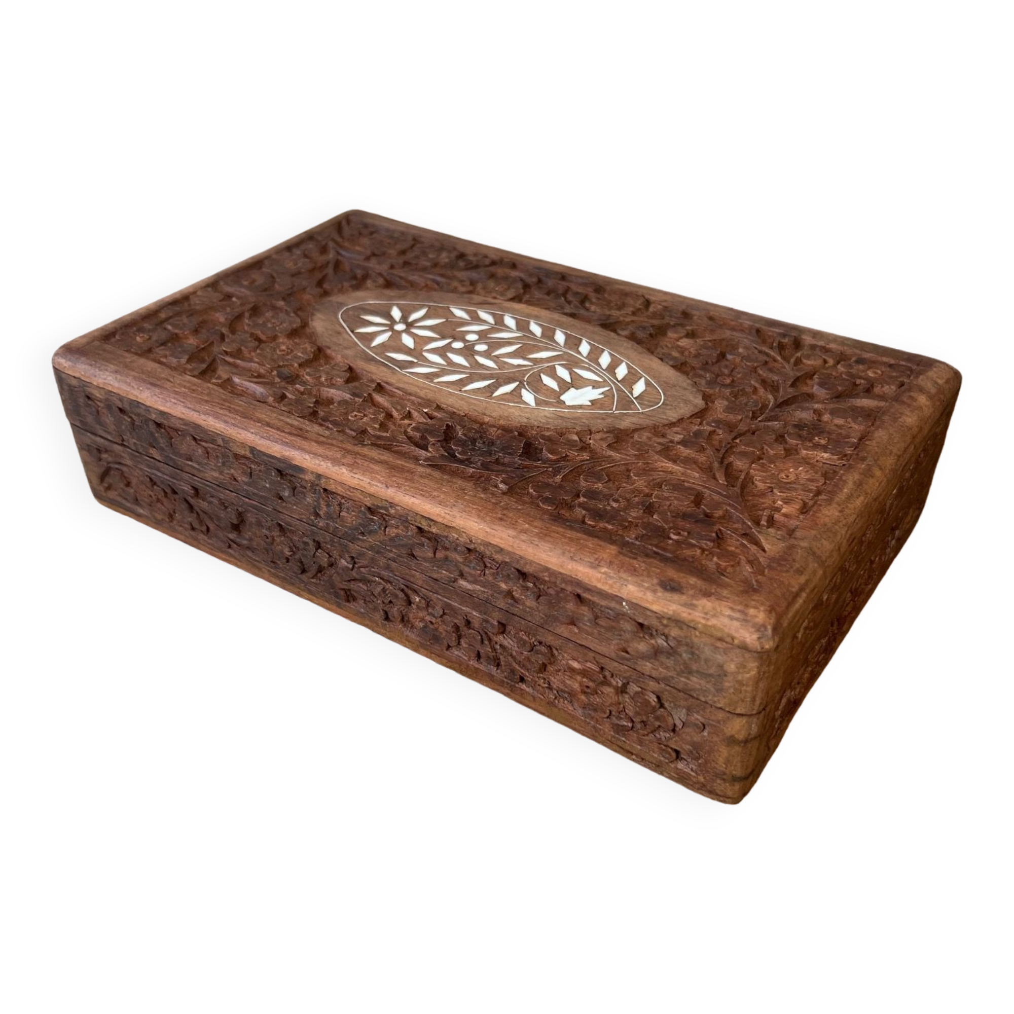 Boîte en bois et nacre
