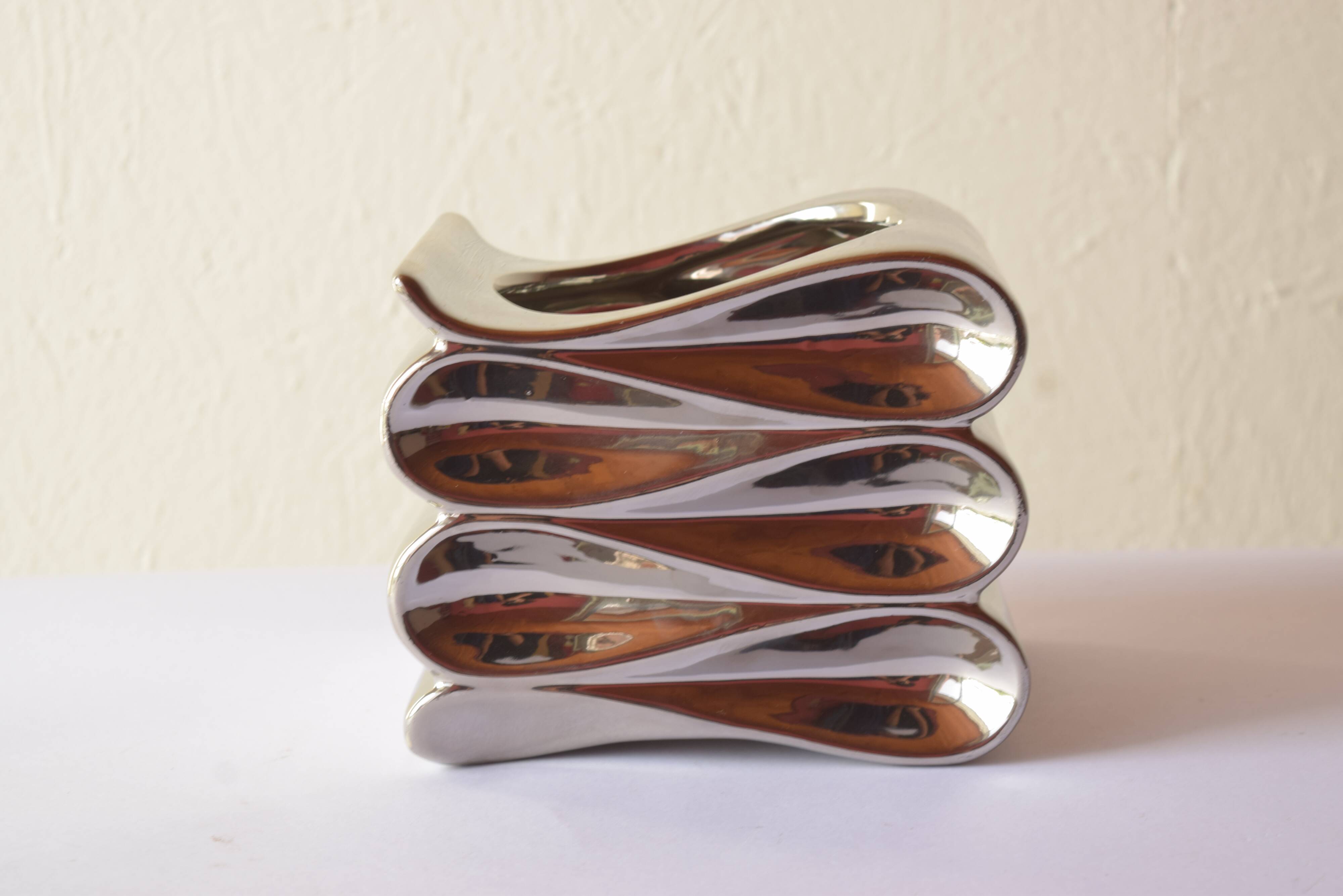 Vintage mercury glass flower pot