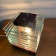 Vintage stepped glass lamp in Desny style