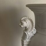 XXL white lion head neo-classical amphora vase from the Empire Consulate.