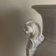 XXL white lion head neo-classical amphora vase from the Empire Consulate.