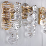Crystal Wall Lamps set of 3 by J.T. Kalmar, 1960s