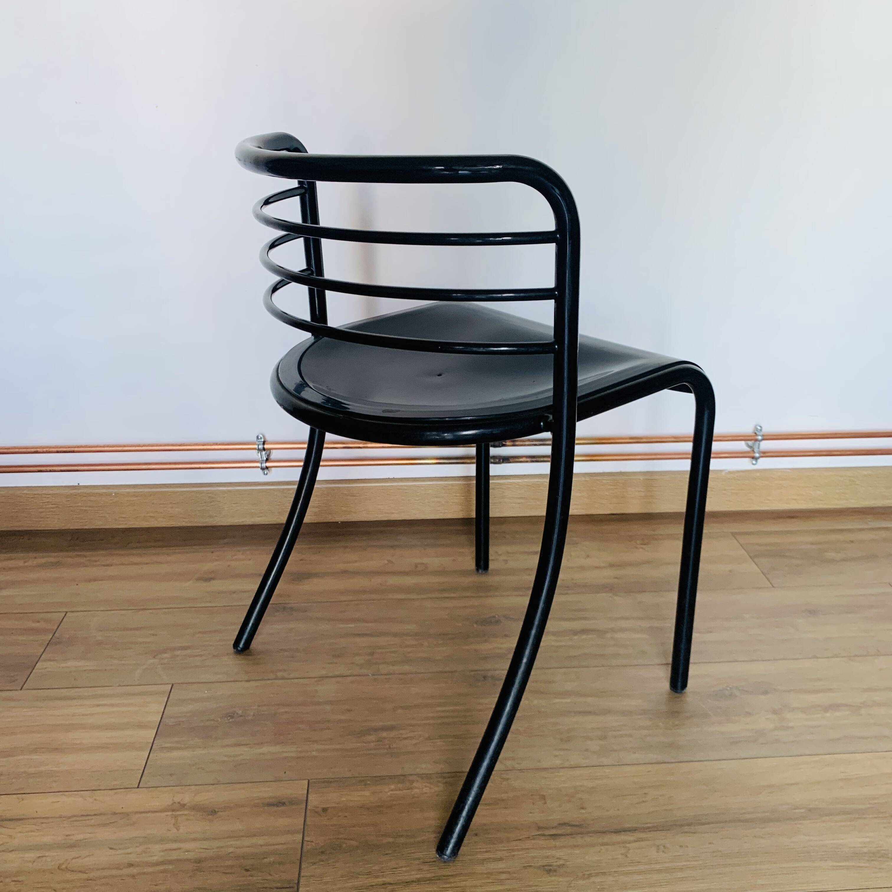 Set of 4 Steelmobil black chairs