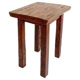 Spanish Baroque Oak Side Table or Stool, Wabi-Sabi Style, 18th C.