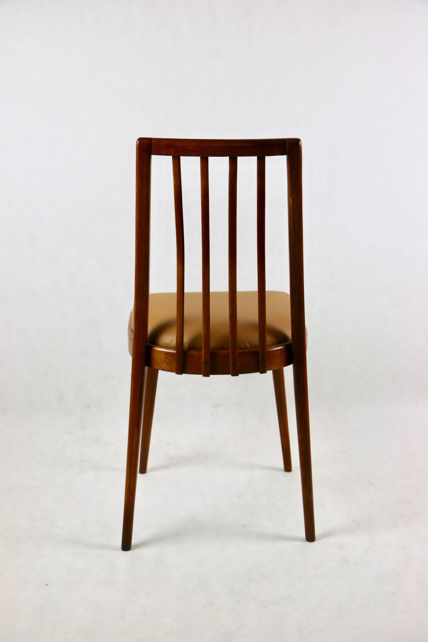 Camel Brown Natural Leather Dining Chair, 1970s