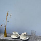 4 beige plain Sarreguemines cups