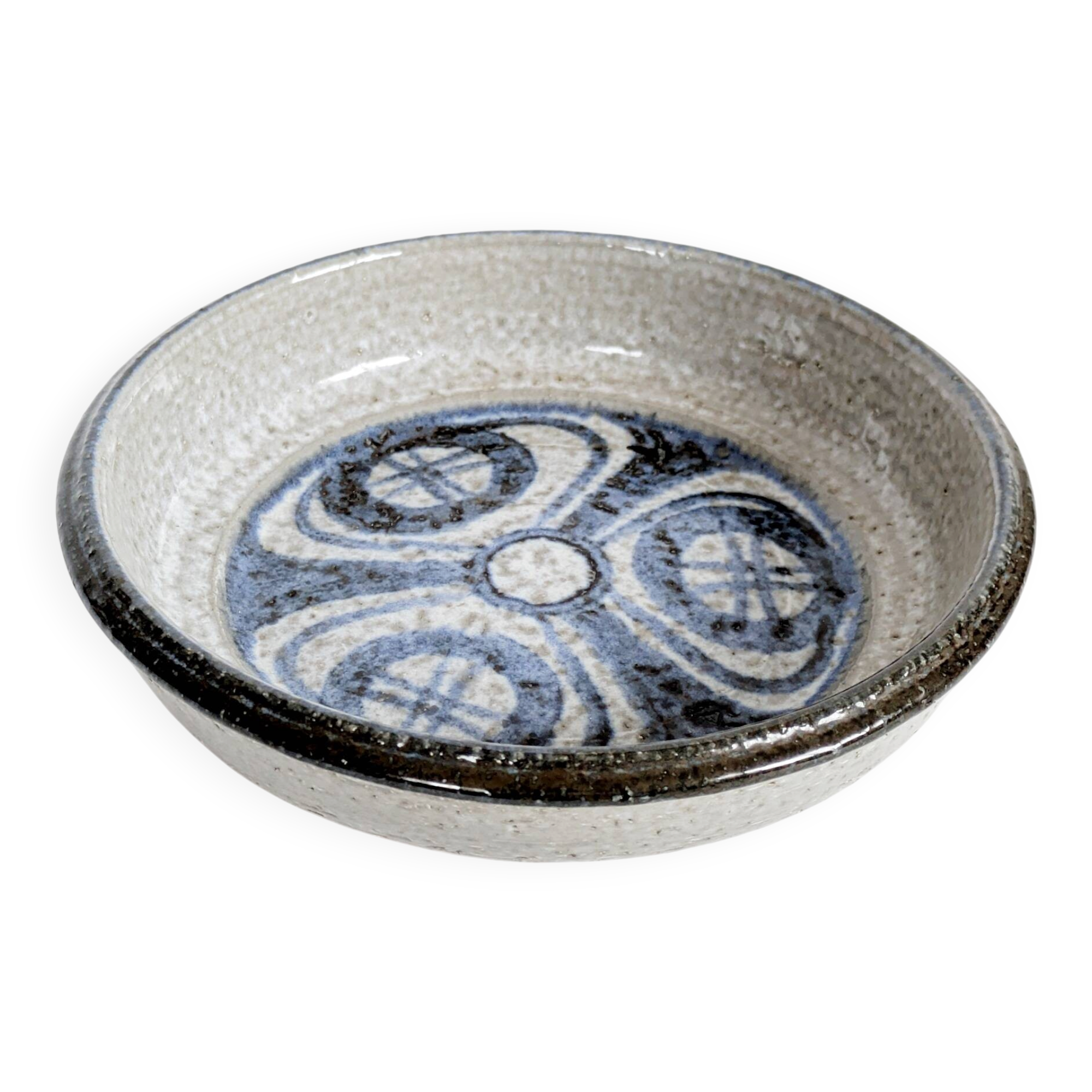 Vintage Søholm Denmark blue stoneware ceramic mid-century bowl