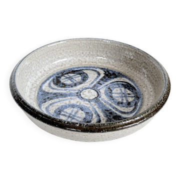Coupe vintage Søholm Danemark en grès bleu céramique mid-century