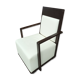 Old armchair white leather art deco design André sornay