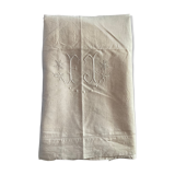 Old embroidered sheet, monogram F J