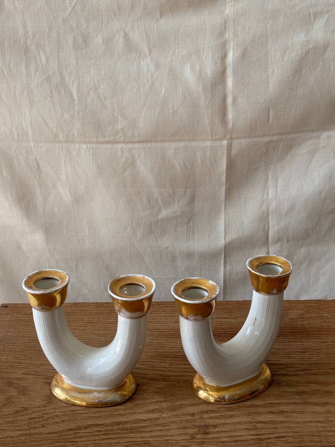 Ceramic candlesticks, Lucien Brisdoux (1878-1963)