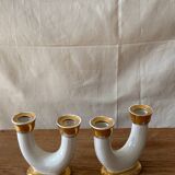 Ceramic candlesticks, Lucien Brisdoux (1878-1963)