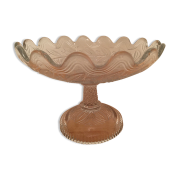 Ancienne coupe à fruits en verre vintage années 1960