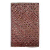 Burgundy Red Star Pattern Vintage Kilim Rug, 194x314Cm