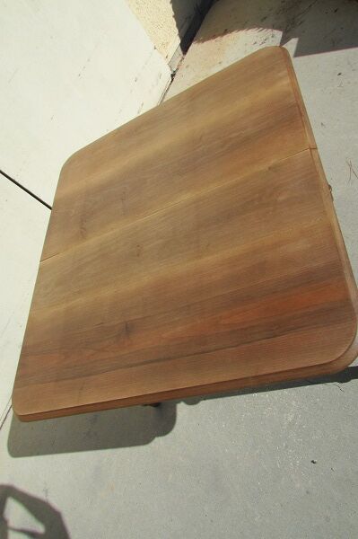 Art Deco square table in solid walnut, 14 people