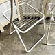 2 white metal "Ted Ned" folding chairs by Niels Gammelgaard for IKEA, 1980s