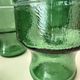 5 verres glaçures vert émeraude