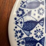 Mid-century porcelain fish wall plate from Porsgrund, Norway, 1960s.
