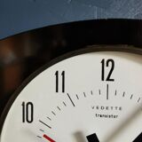 Vintage formica clock rectangular silent wall clock "Black star"