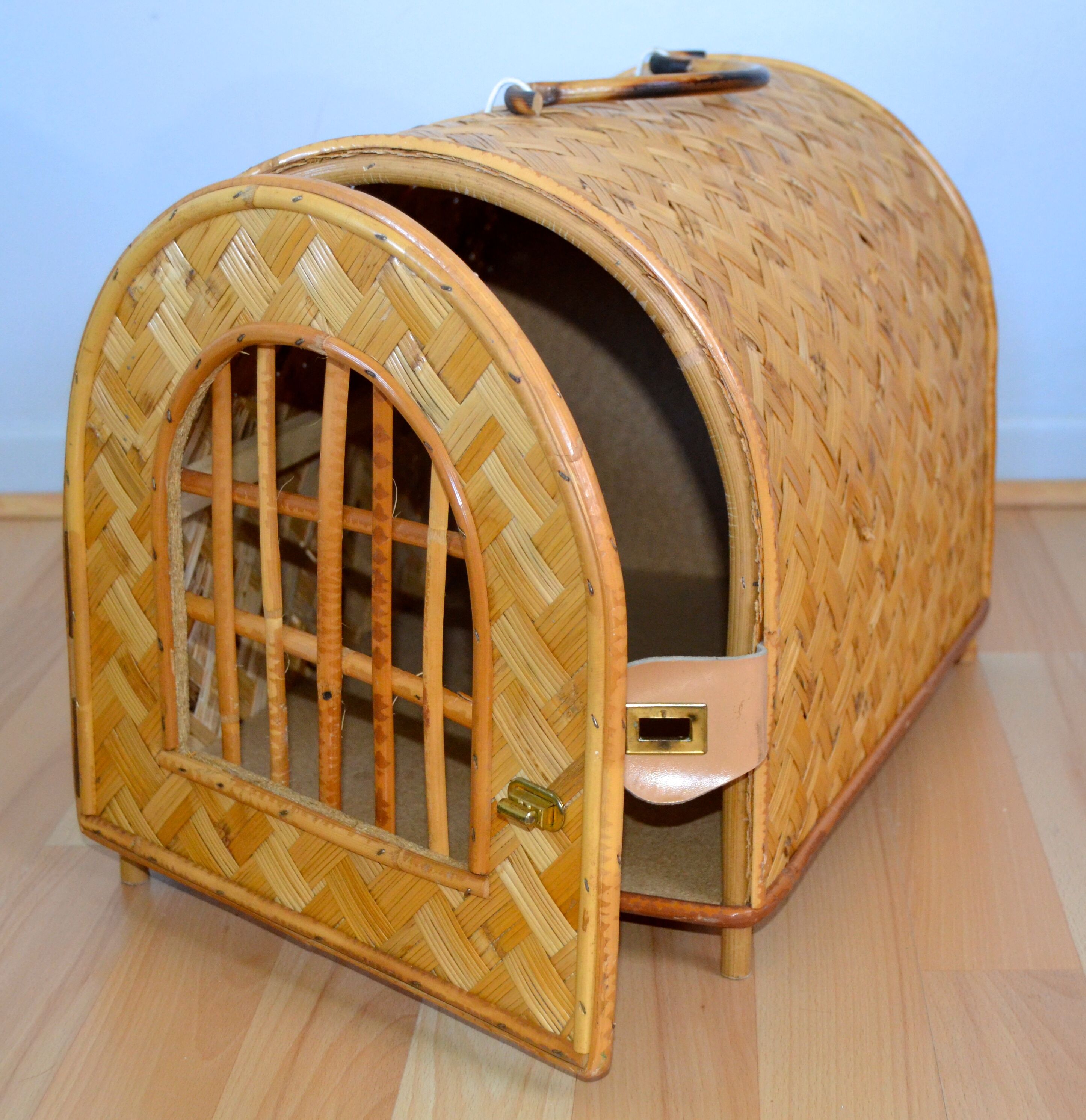 Panier De Transport Pour Chat Ou Petit Chien En Rotin Et Osier Naturel Vintage Selency