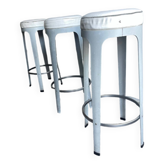 Metal and leather bar stool by Leonardo Rossano for Lapalma, 2000
