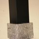 Vintage metal and glass cubic chandelier from Maison Arlus 1960.