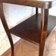 Varnished wooden stand with two shelves and curved legs / 50s-60s