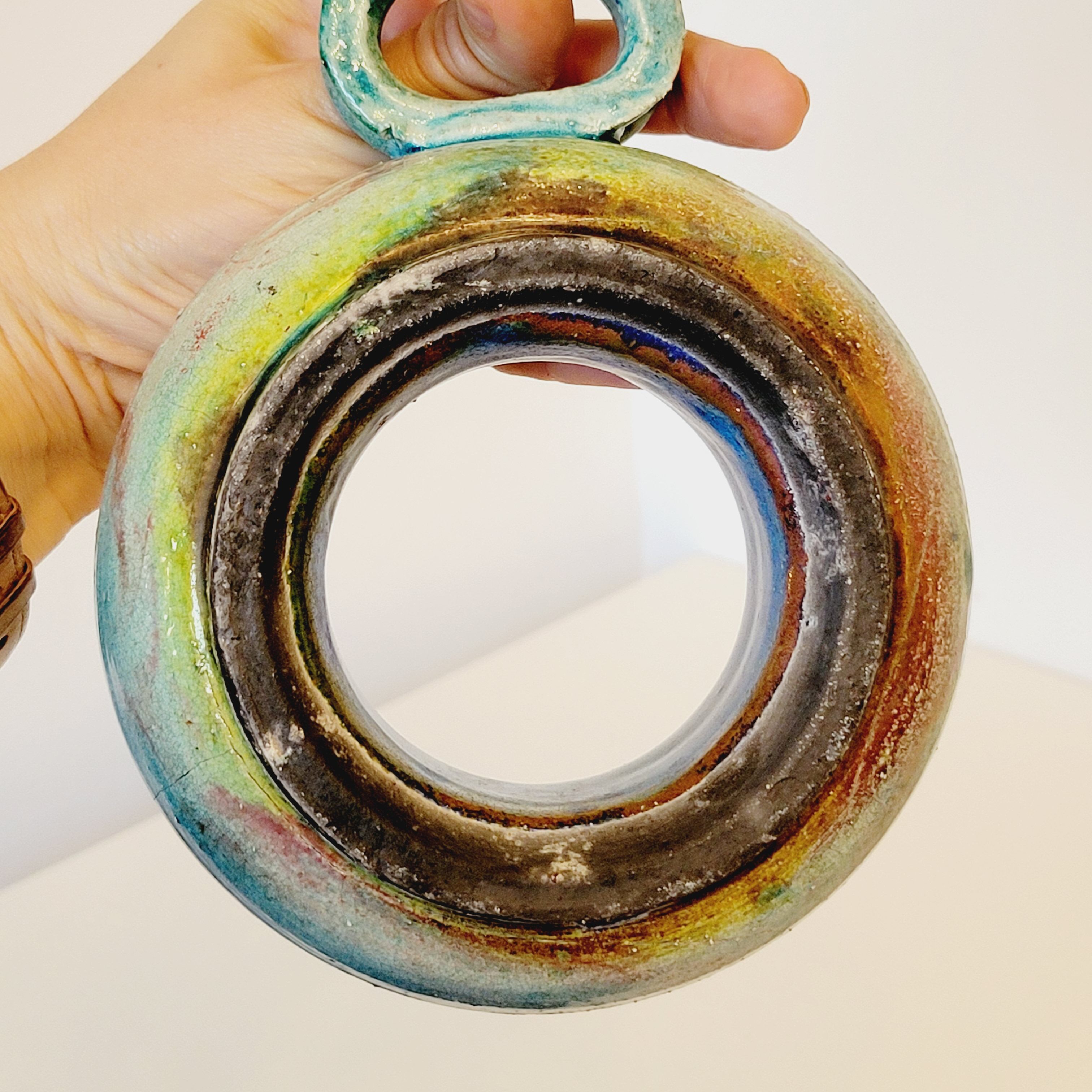 Pique flowers or pikes blue ceramic candles