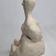 Modern white terracotta sculpture, Stylized female figure, 20 cm