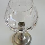 Series of eight crystal wine glasses with tin foot 95° 350 ml