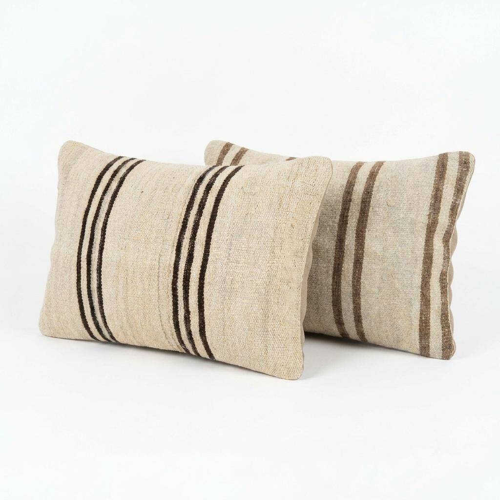 Set of 2 vintage kilim cushion covers 41x61 cm