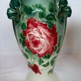 Vase art new pair KG Lunéville gilding decoration flower pink soliflore tulip tree