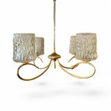 Vintage 4-light chandelier in chiseled glass