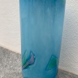 Vase en verre bleu La Rochère