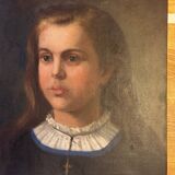 Huile sur toile portrait d’une jeune fille debut XX siècle