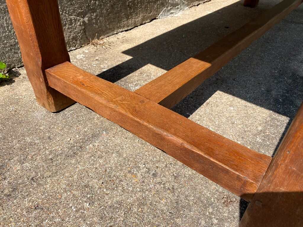 Solid oak dining farm meal table 1980