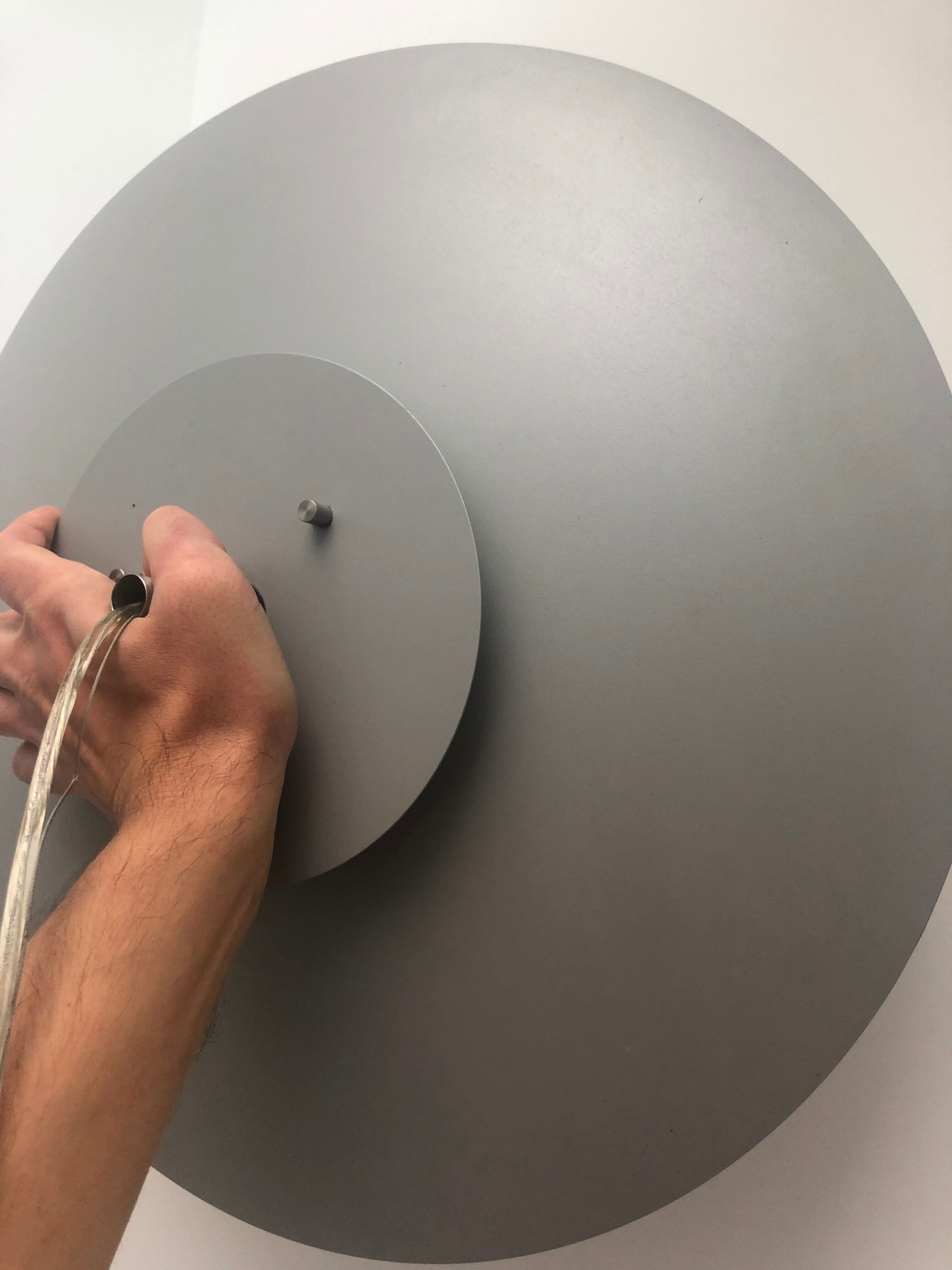 Large Scandinavian pendant lamp (50cm) / Silver matte