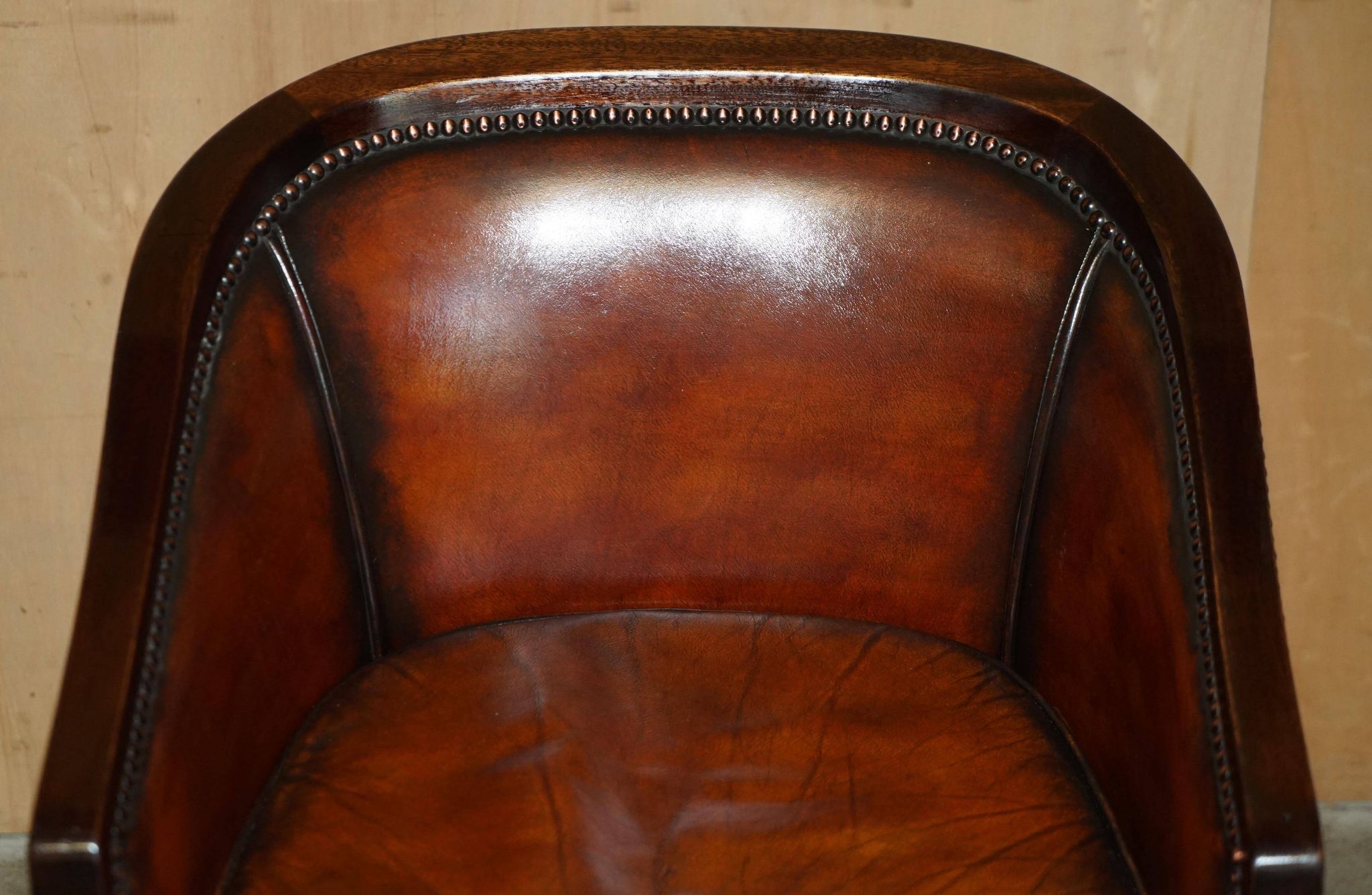 Restored leather captain's or director's chair