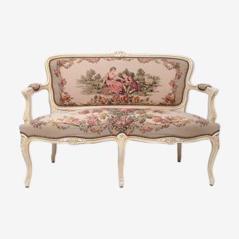 Louis XV style tapestry sofa