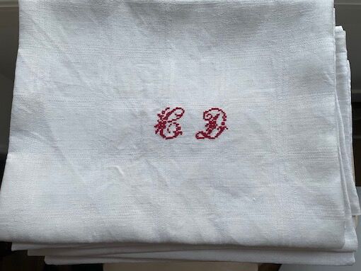 Antique white embroidered napkins