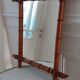 Miroir de barbier en bois effet bambou années 60-70