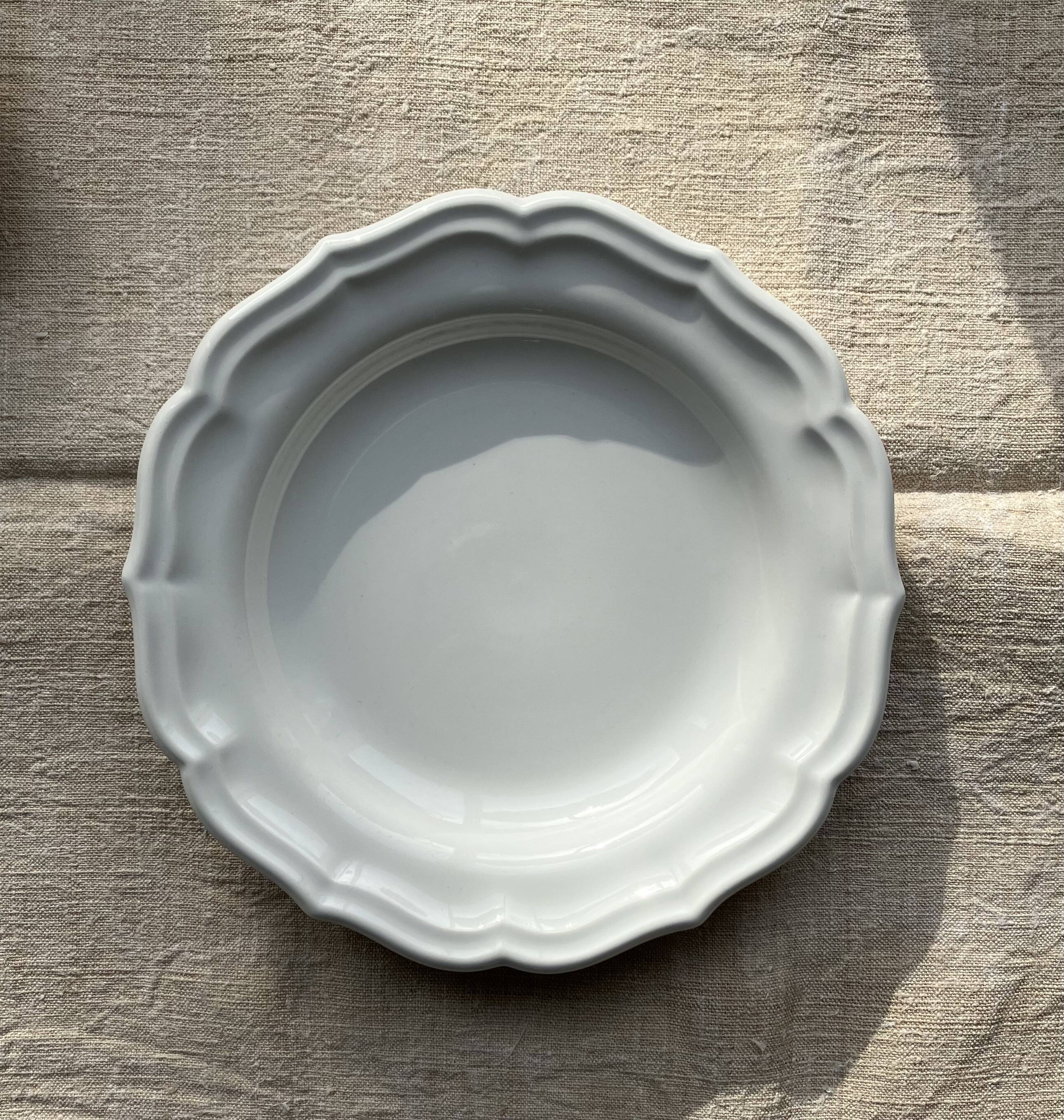 Duo de plats terre de fer Gien ivoire