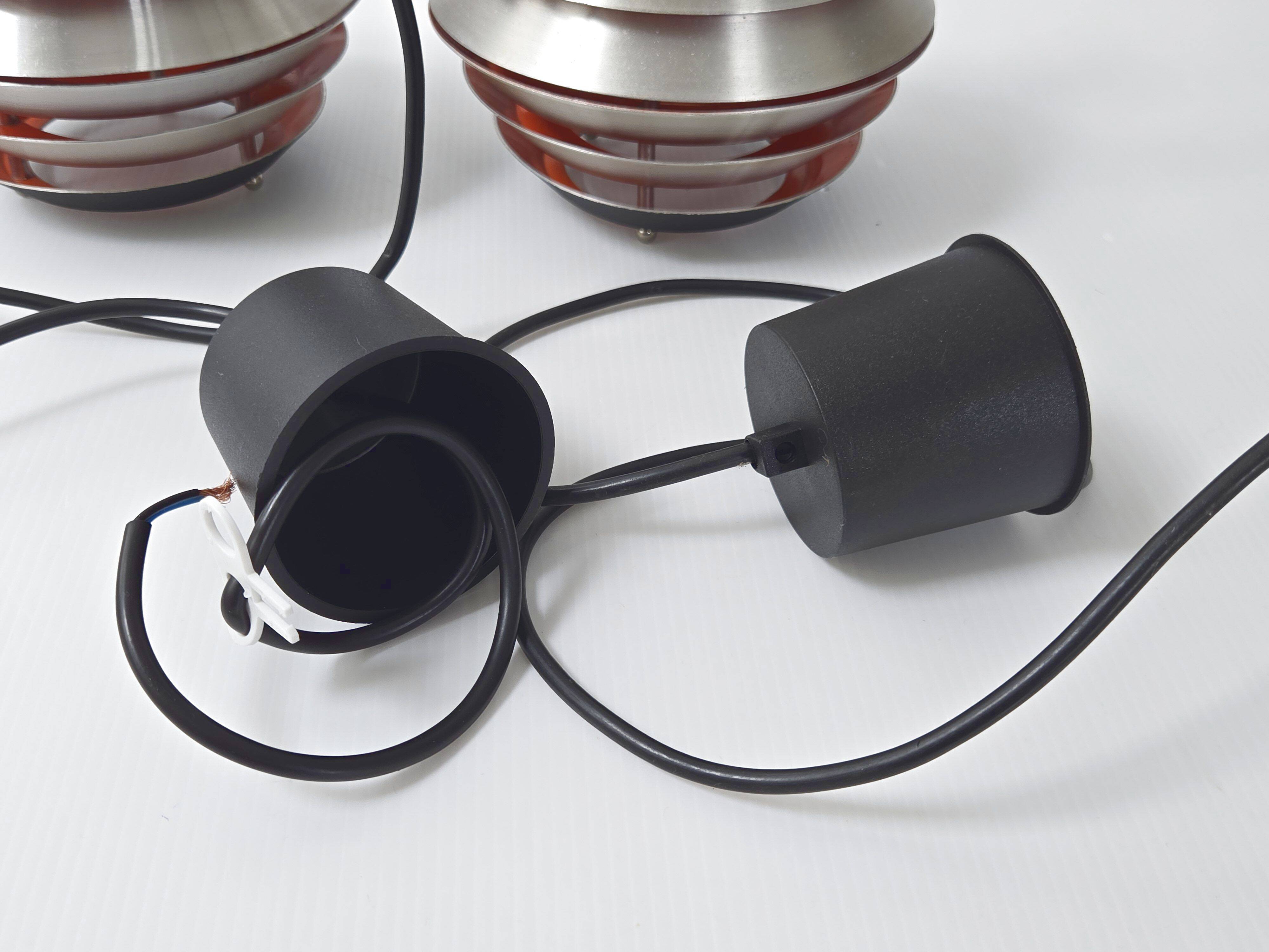 Pair of vintage pendant lights by Lakro Amstelveen 1960