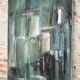 Oil on canvas signed Monique Humbert, abstract composition, wall painting, interior decoration.