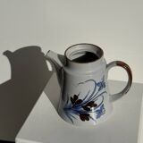 Teapot with stylised blue and brown flowers H18