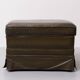 Green Leather Pouf . 1970s Germany