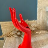 Hand baguier and soliflore in vintage ceramic