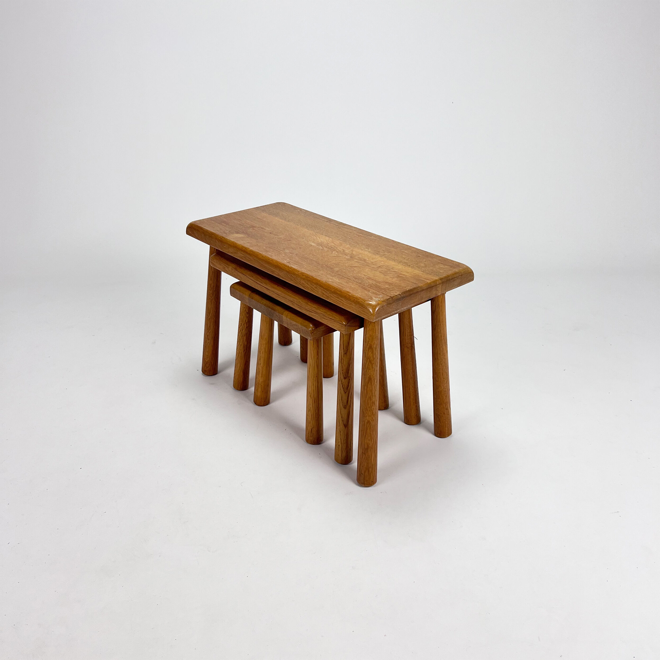 Modernist oak nesting tables, 1960s