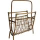 1960s Czechoslovak Rattan Magazine Rack with Tall Handle