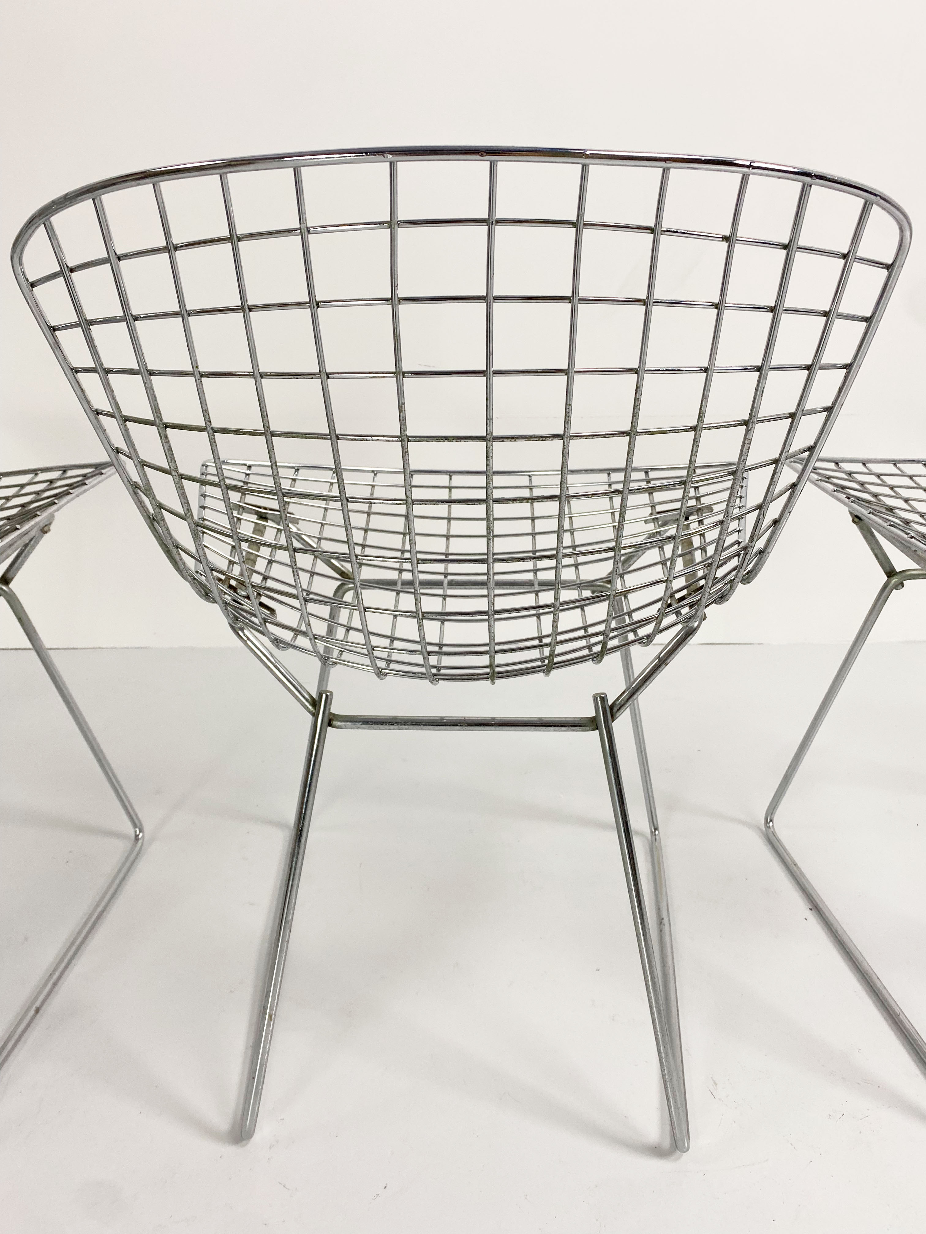 Set of 4 mid century side chairs by harry bertoia for knoll